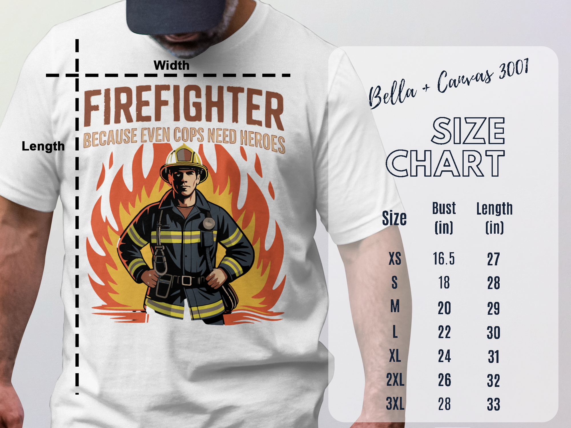 Firefighter Graphic Tee Even Cops Need Heroes product type