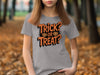 Trick or Treat Halloween theme graphic t-shirt product type