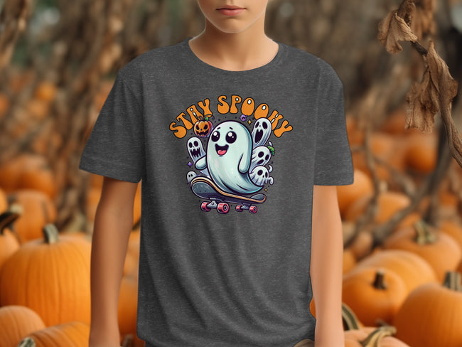 Stay Spooky Skateboarding Ghost Design T-shirt product