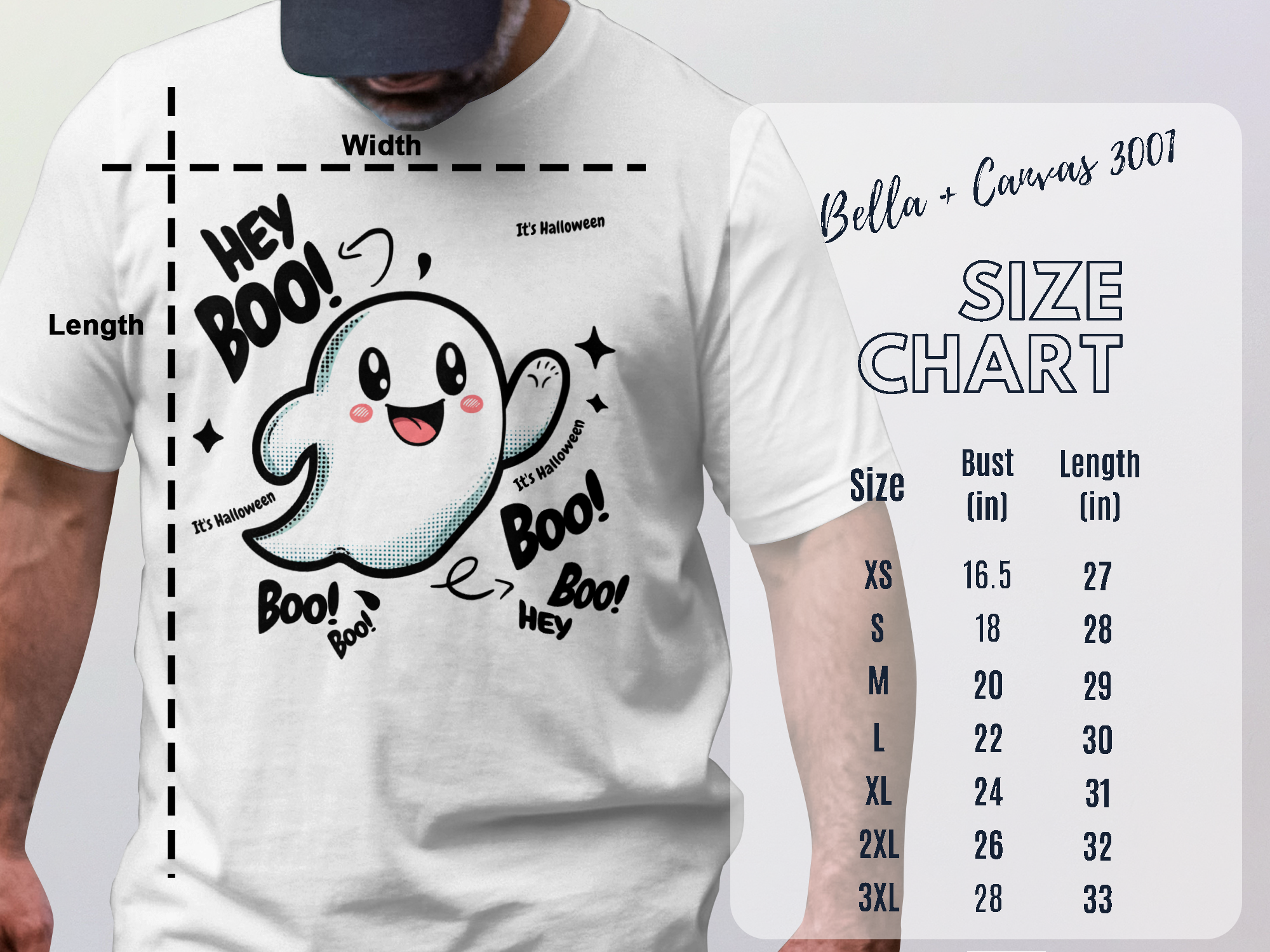 Hey Boo Cute Ghost Halloween Themed T-Shirt product type