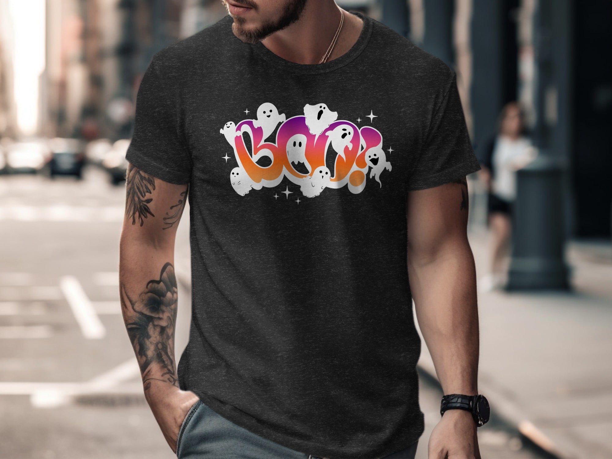Boo Ghosts Graphic Tee Halloween Themed Shirt product