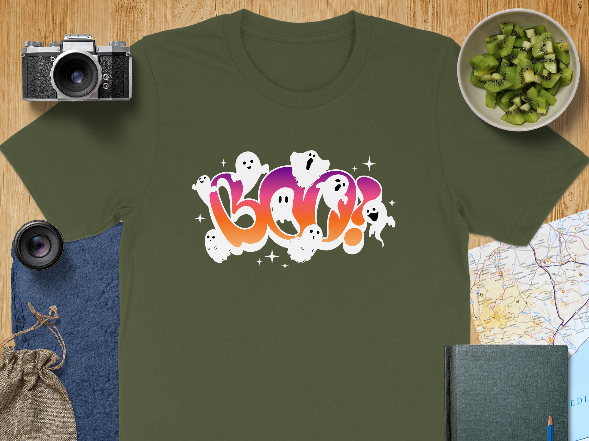 Boo Ghosts Halloween Graphic T-shirt product type