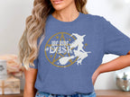 We Ride at Dusk Witch on Broomstick Graphic Tee product type