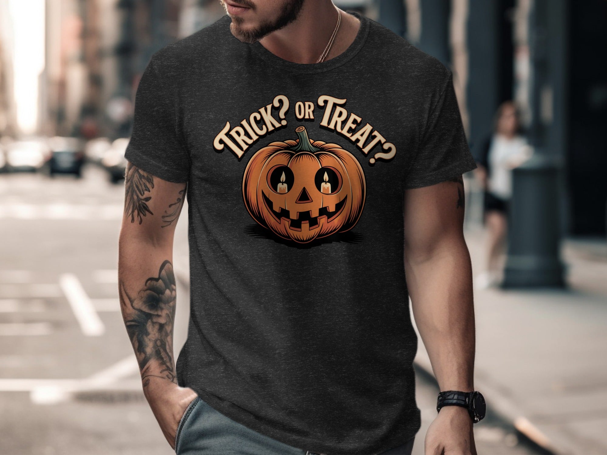 Trick or Treat Pumpkin Face Halloween T-Shirt product type