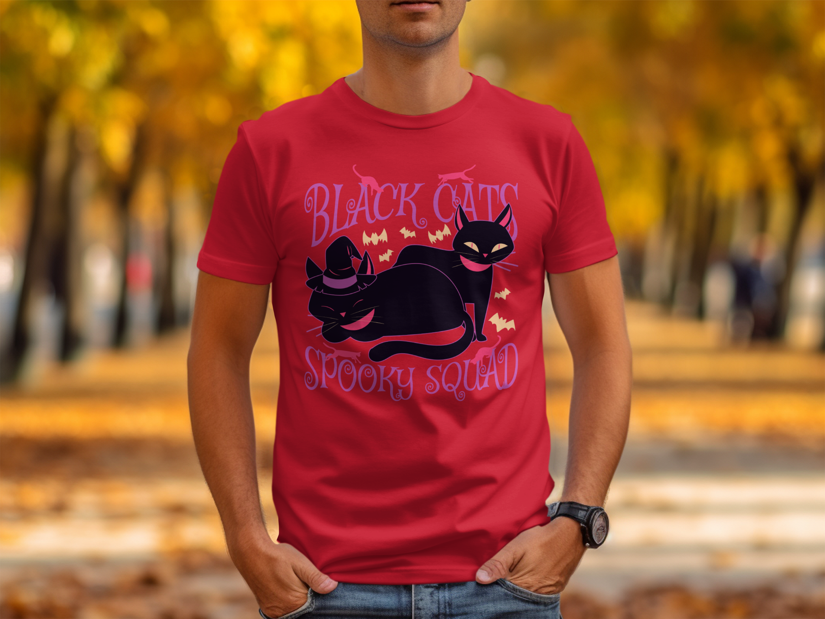 Black Cats Spooky Squad Graphic T-Shirt product type