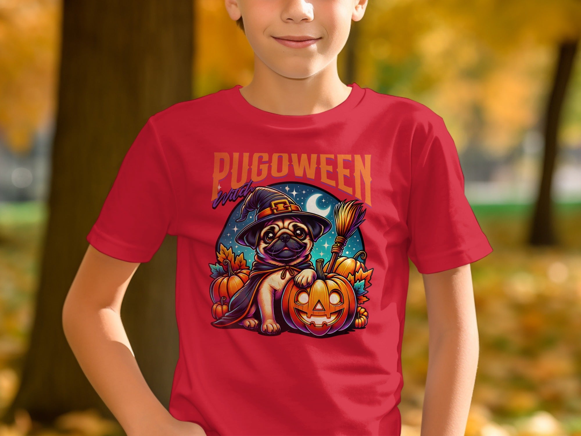Pugoween Pumpkin and Witch Hat Halloween Shirt product type