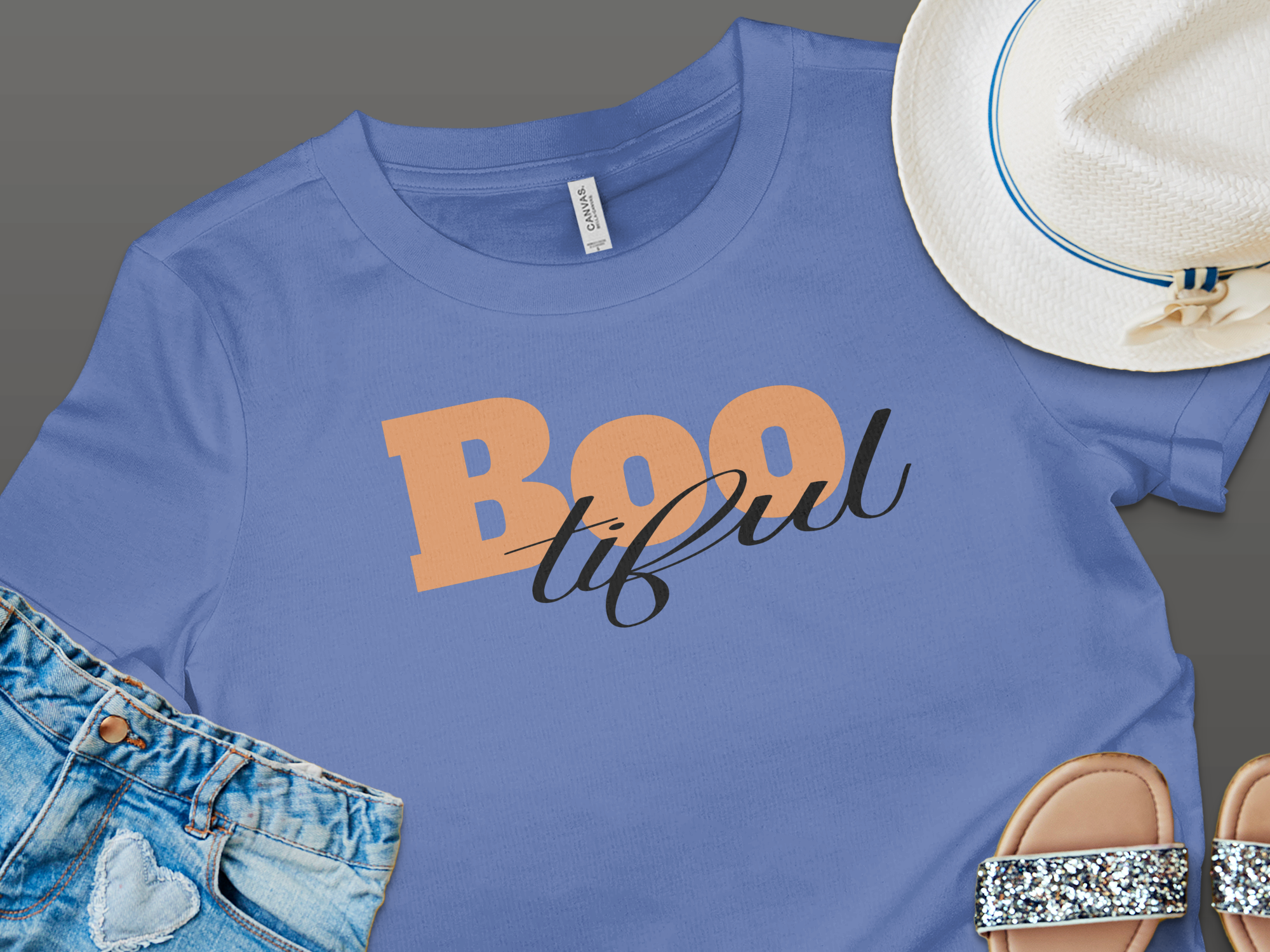 Boo-tiful Graphic Tee Halloween Shirt Fun Product
