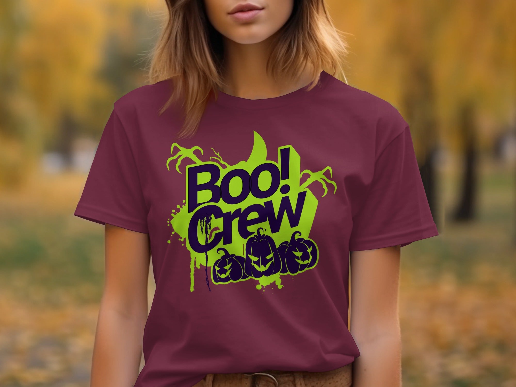 Boo Crew Halloween Tee with Pumpkin Design product