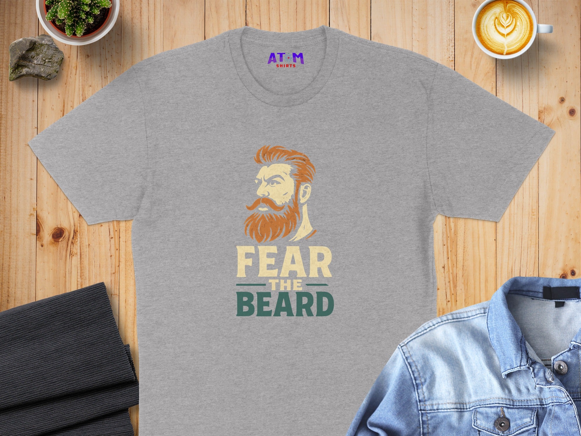 Fear The Beard Graphic T-Shirt Top Unique Apparel Product