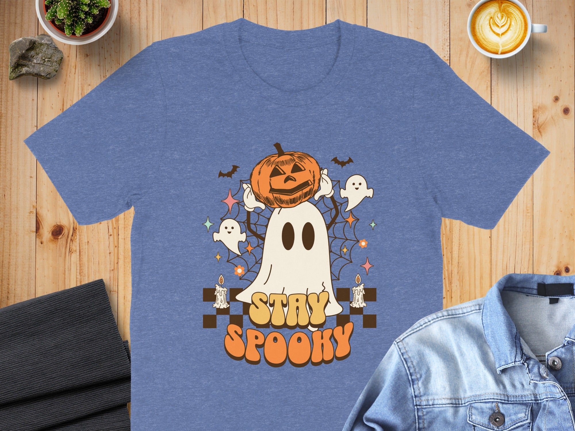 Stay Spooky Ghost and Pumpkin Graphic T-Shirt product