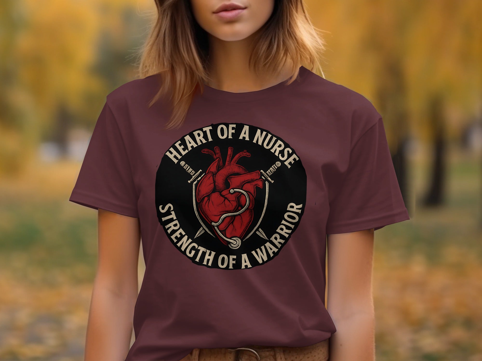 Heart of a Nurse Strength of a Warrior T-Shirt product type
