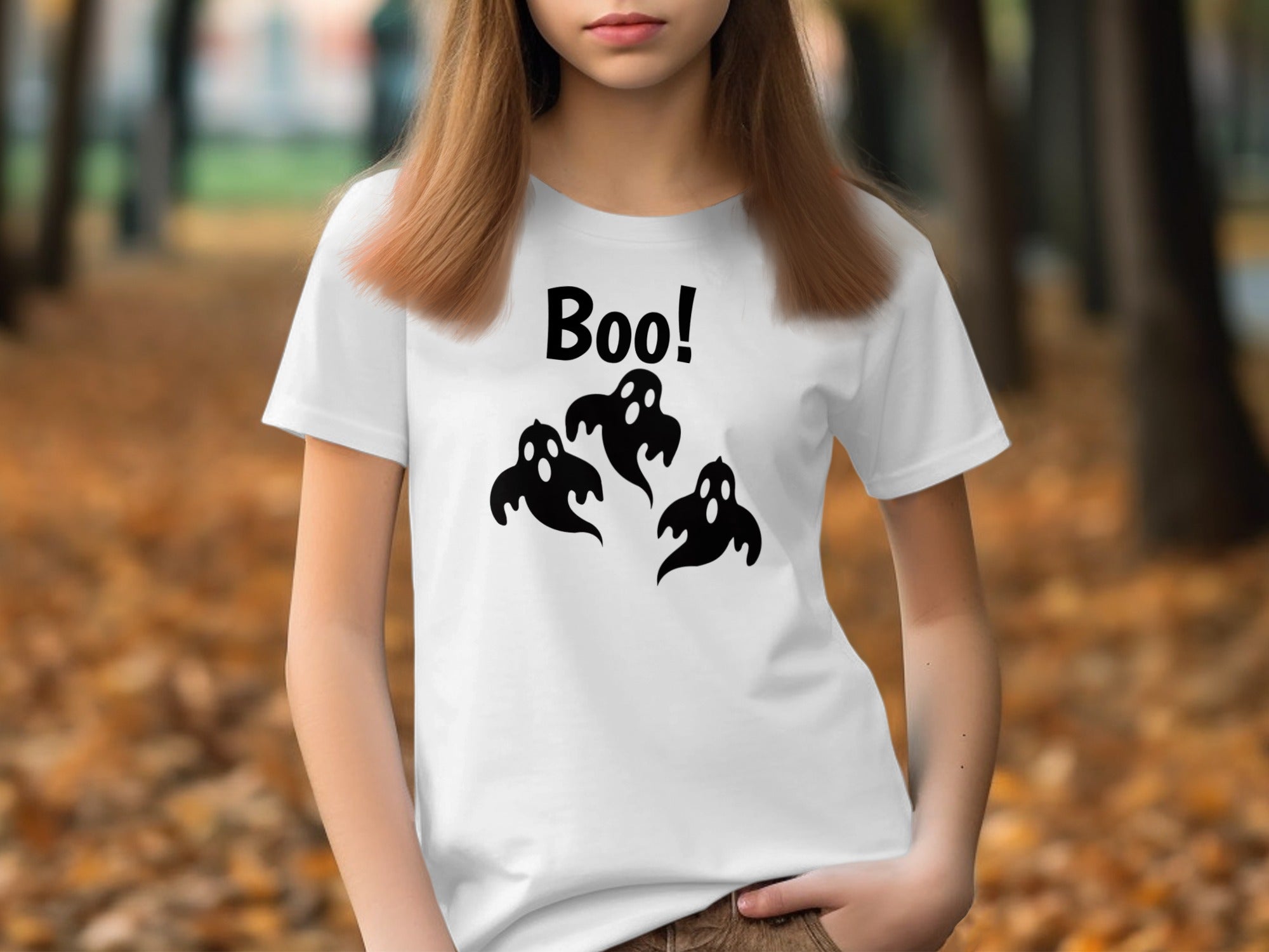Boo Ghosts Print White Tshirt Halloween Themed product