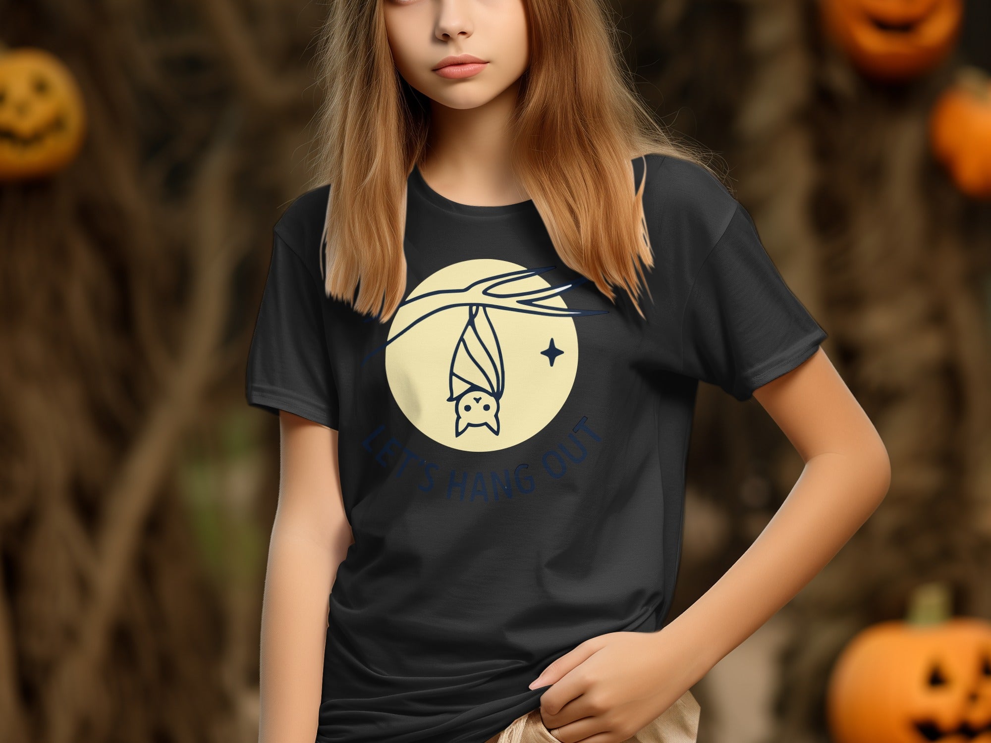 Let's Hang Out Halloween Bat Graphic T-shirt product