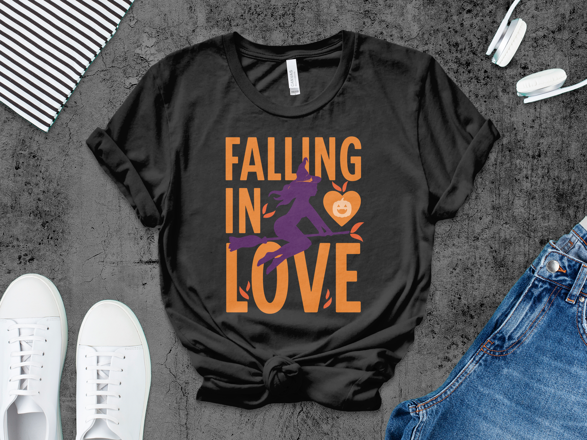 Falling In Love Witch Halloween Graphic Tee product type