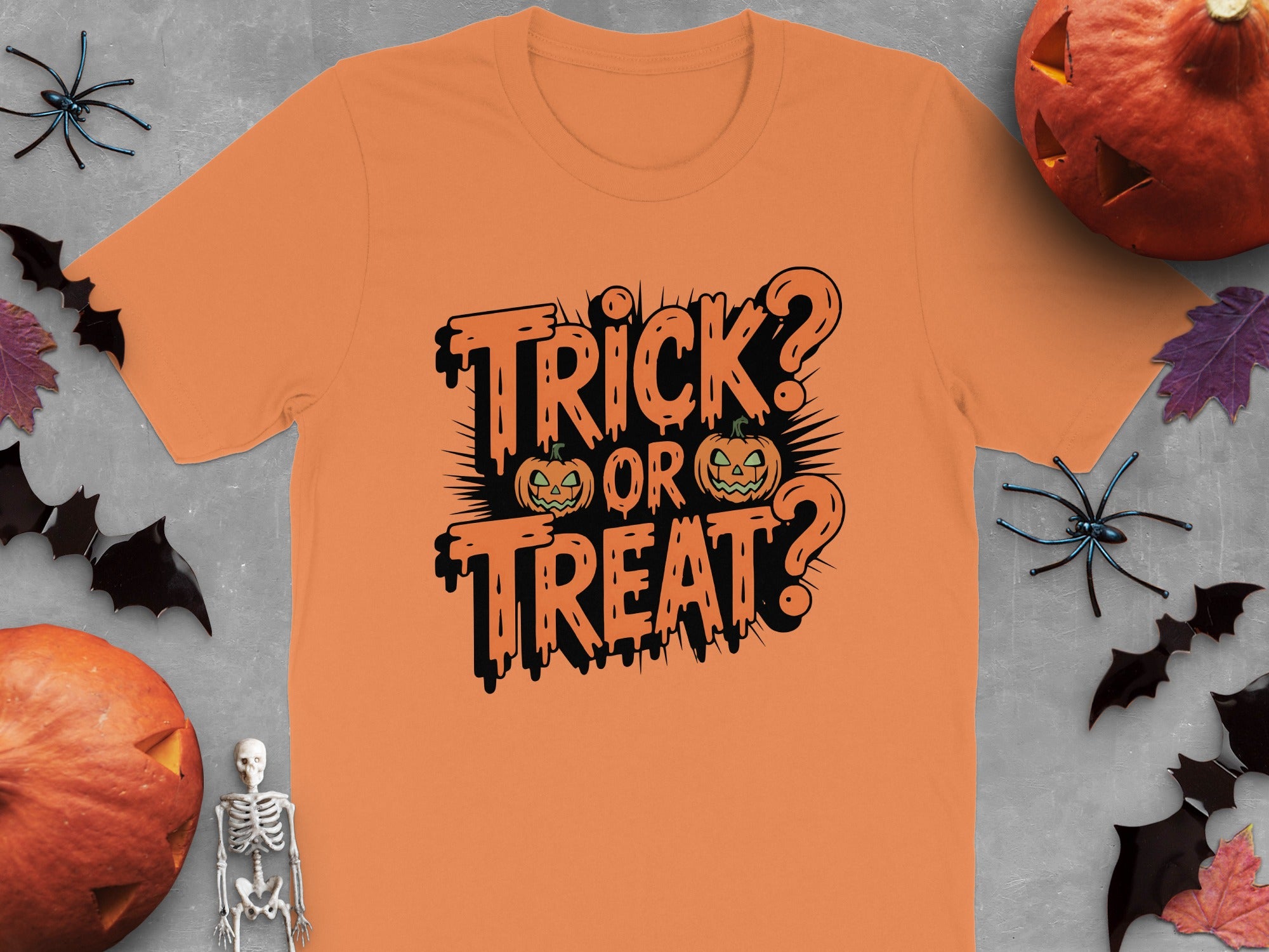 Trick or Treat Pumpkin Faces Design T-shirt product