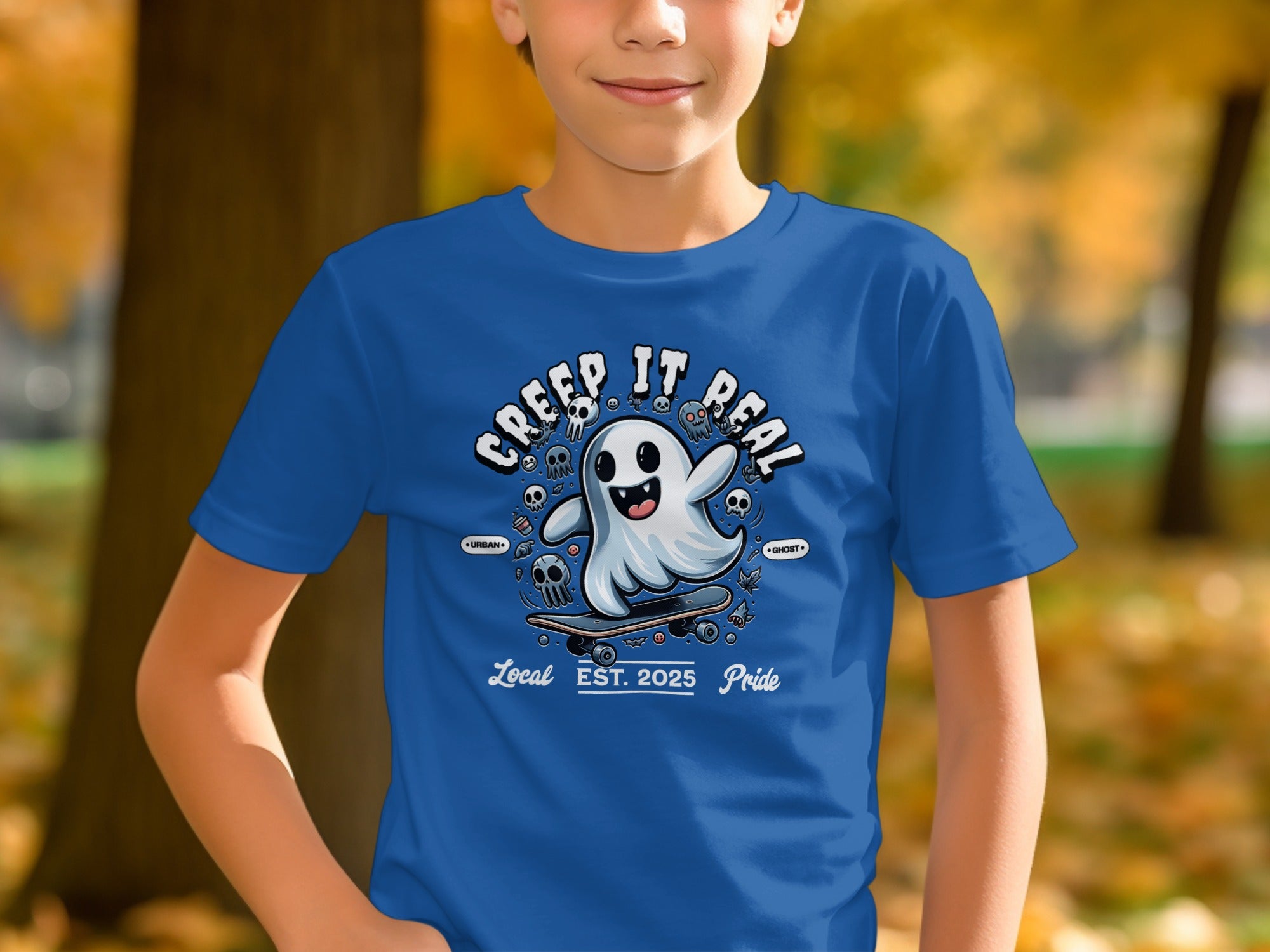 Blue Ghost Skateboard Graphic Tee Shirt Product type