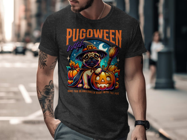 Pugoween Witch Themed T-shirt Perfect Halloween Product
