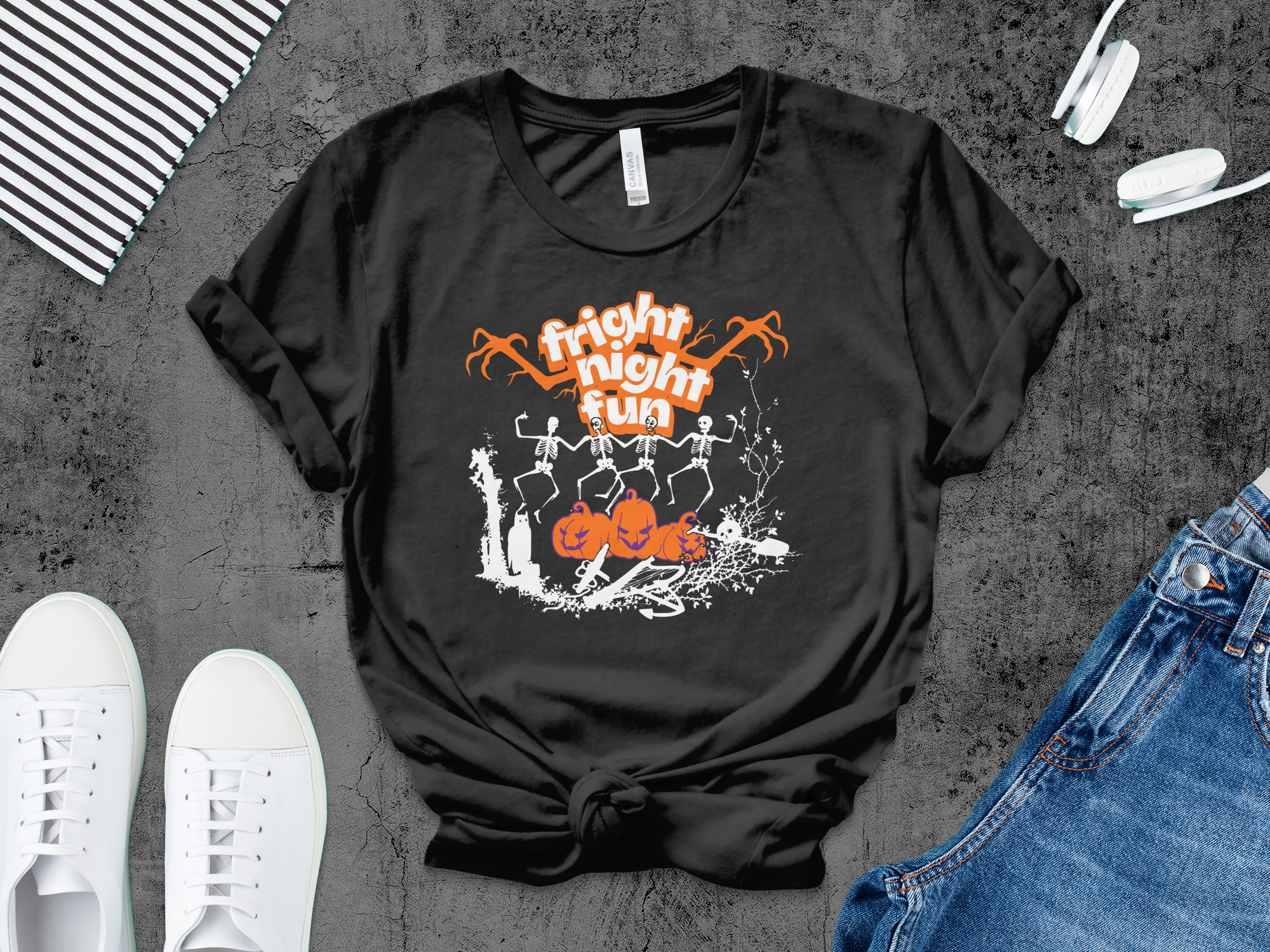 Fright Night Fun Halloween Graphic Tee Shirt product type