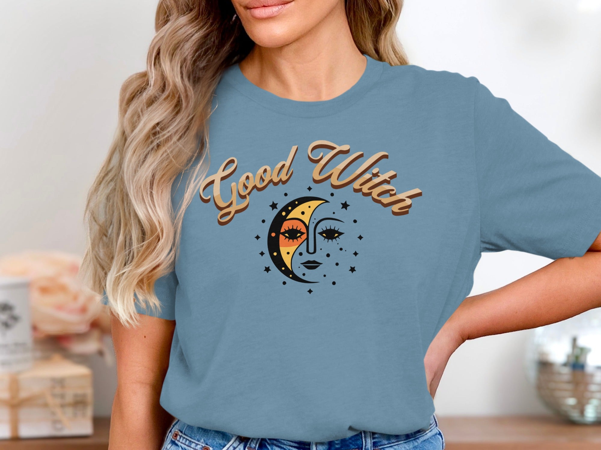 Good Witch Graphic Printed T-Shirt Top Casual product