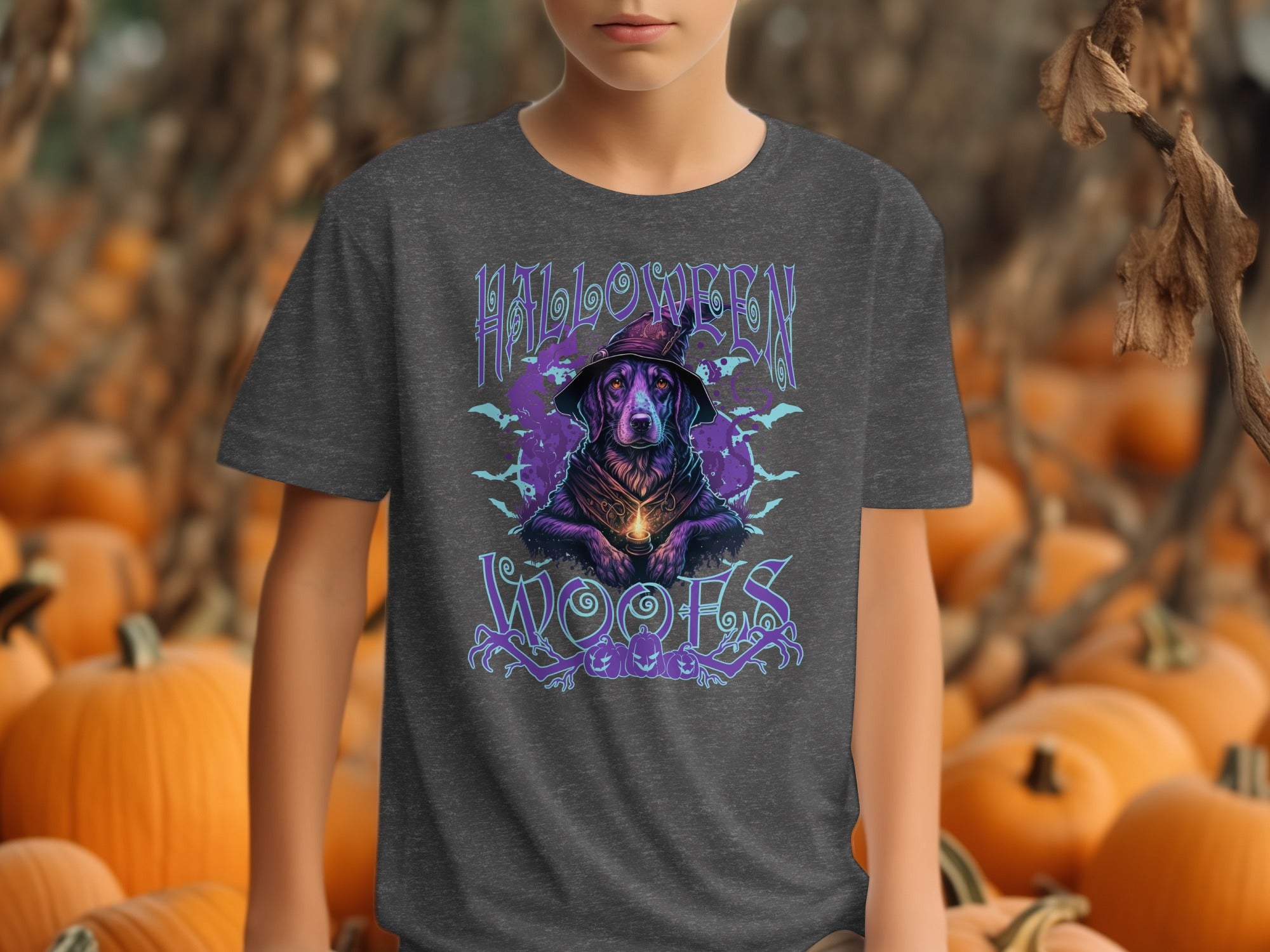 Halloween Woofs Artwork on Youth Halloween Shirt product