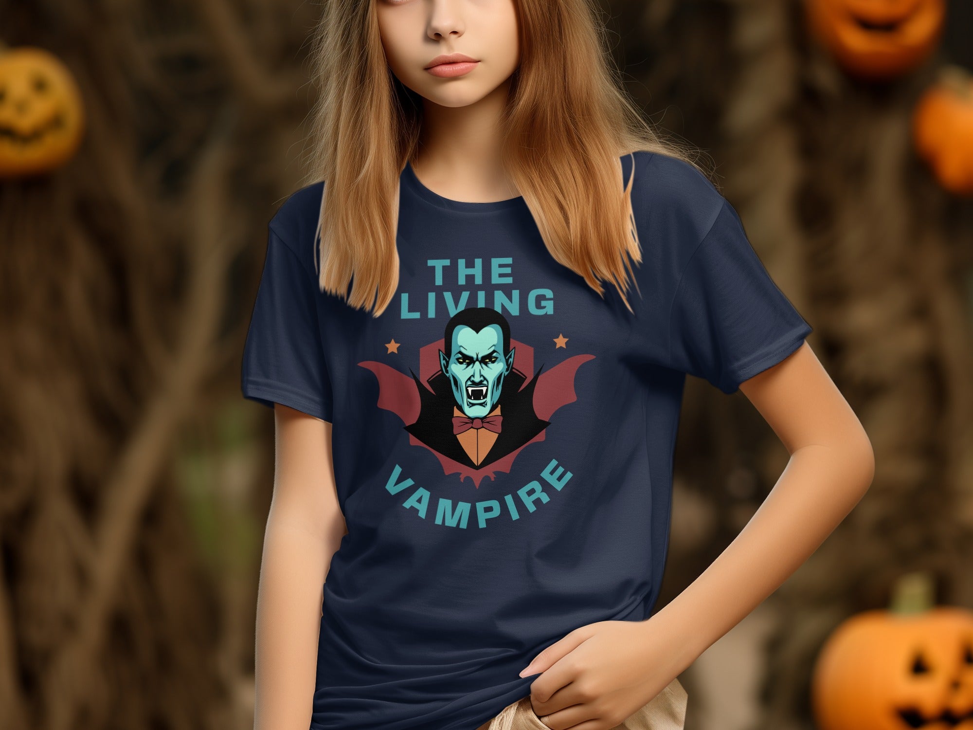 The Living Vampire Graphic Tee for Halloween product type
