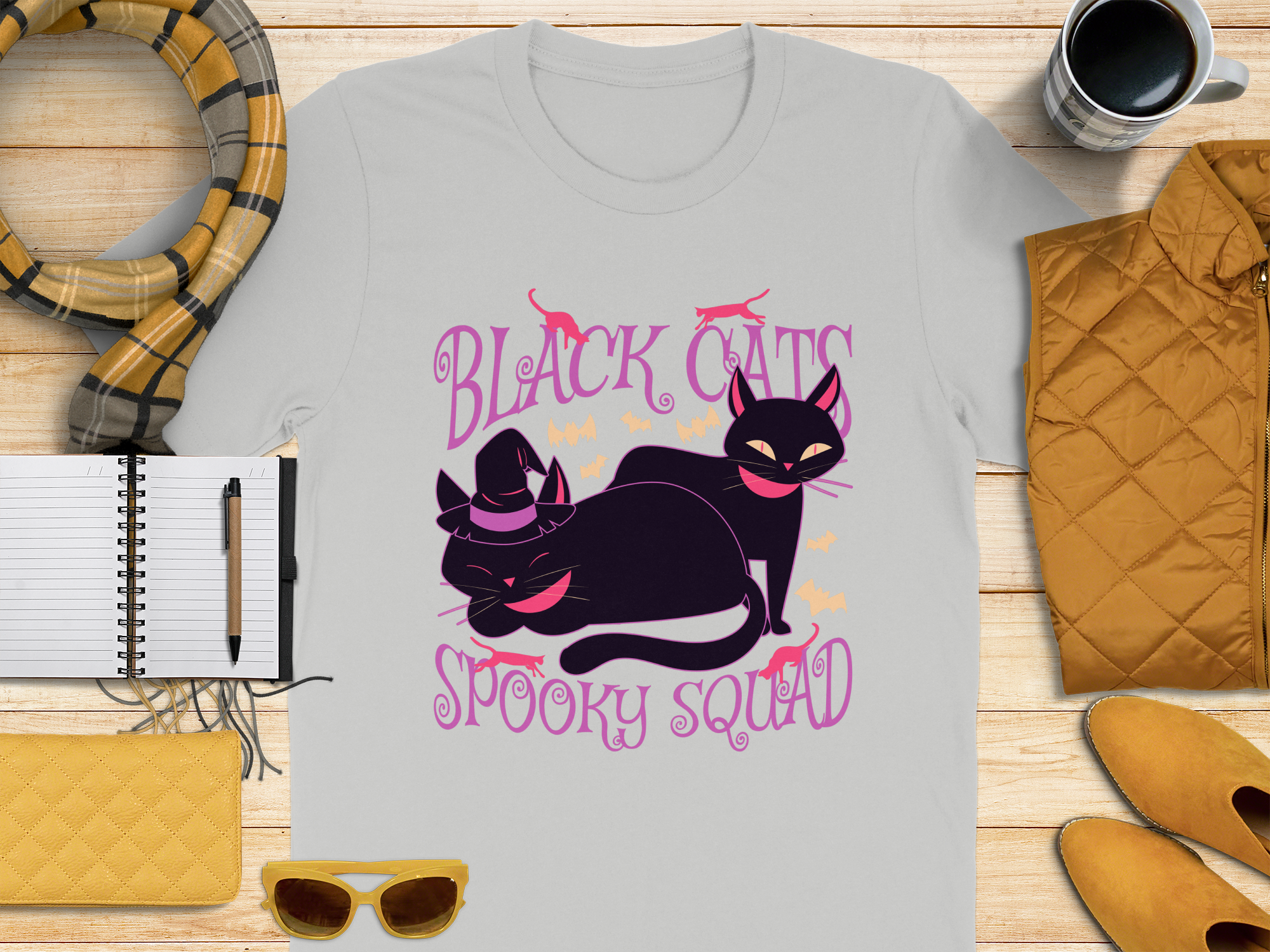 Black Cats Spooky Squad Halloween T-Shirt product type
