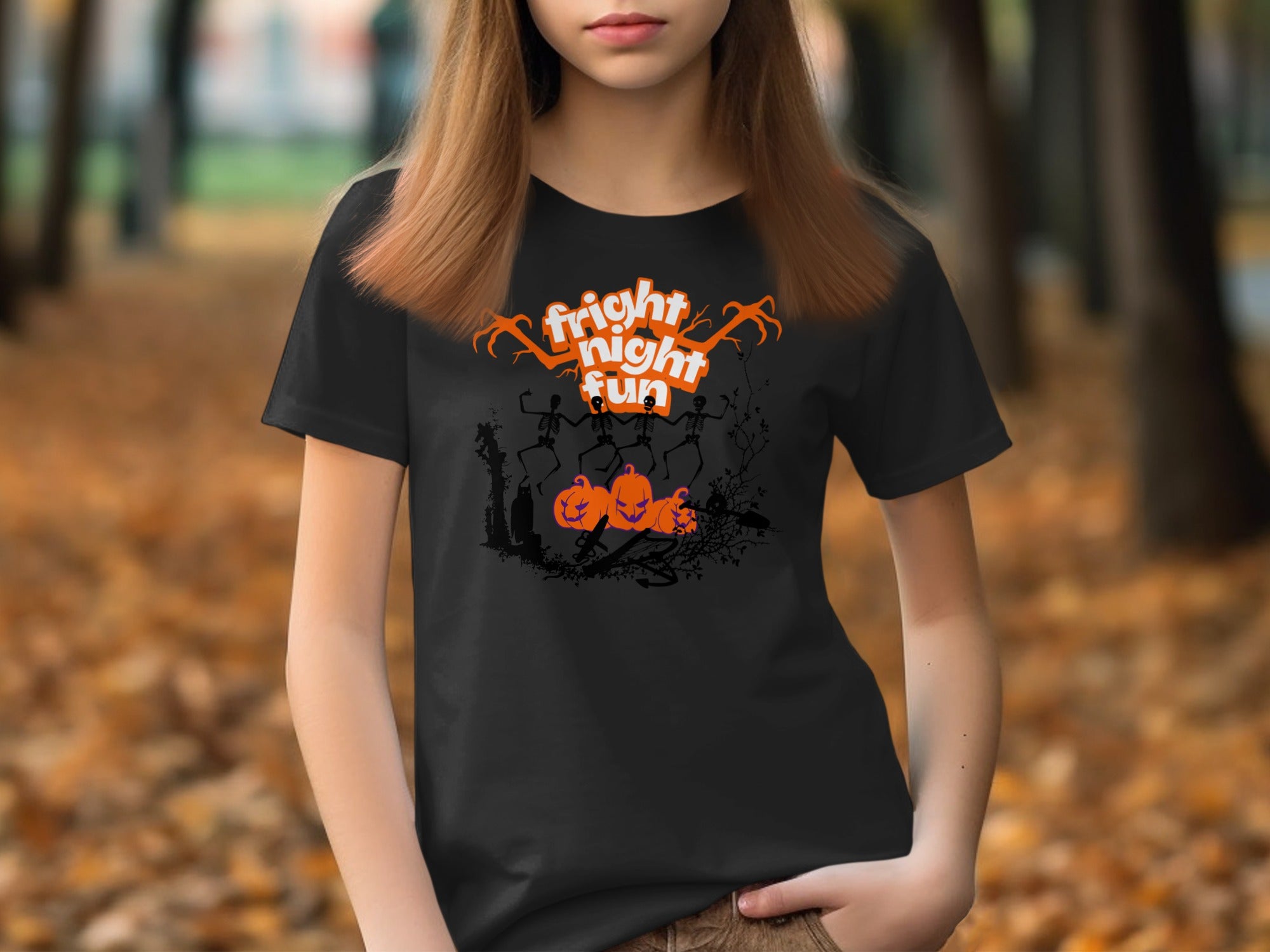 Fright Night Fun Halloween Graphic Print Tee product