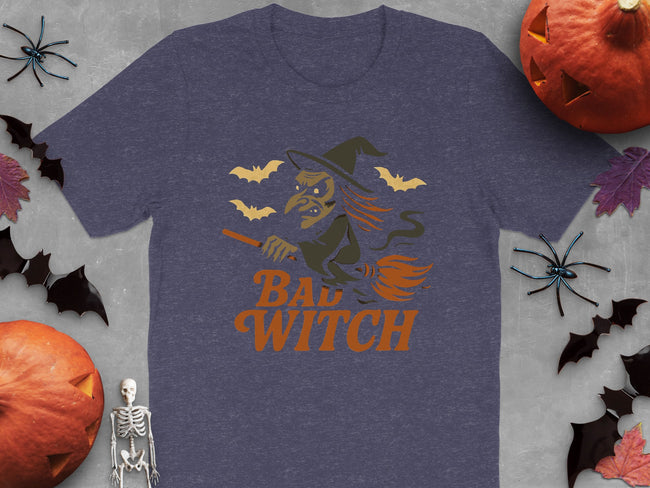 Halloween Themed Bad Witch Bat Design T-shirt product type
