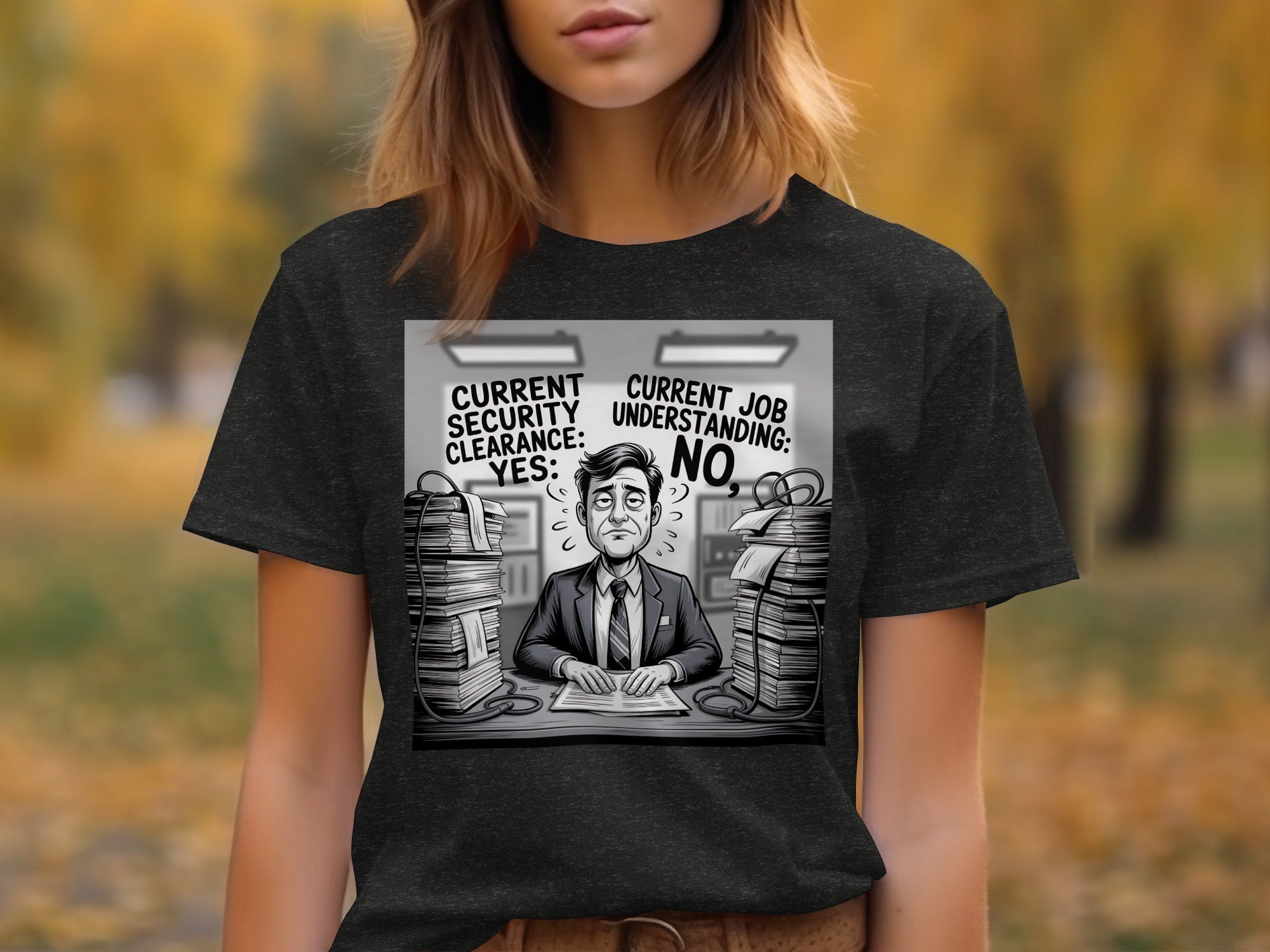 Funny Cartoon Illustration Black T shirt product