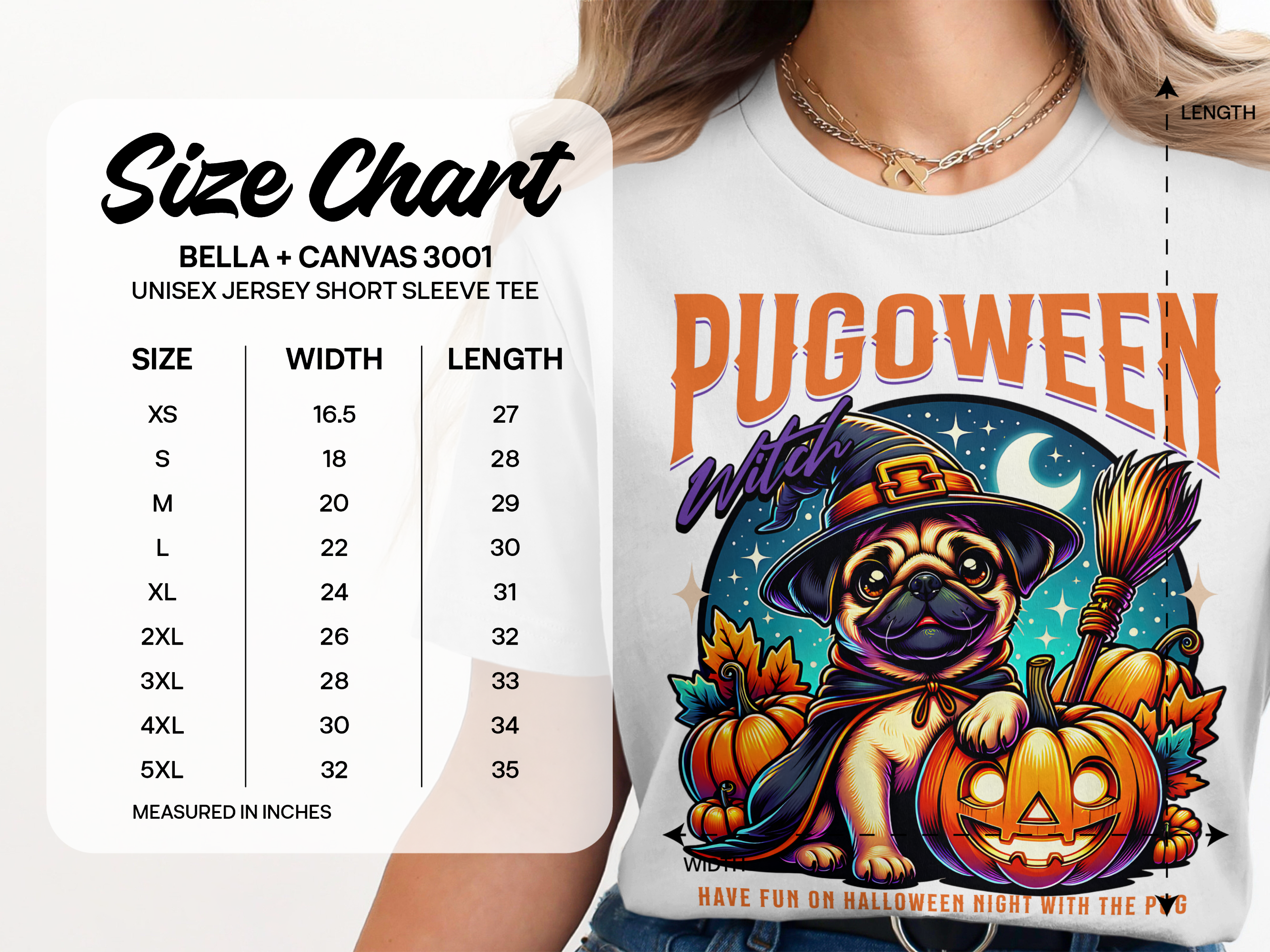 Pugoween Witch Halloween Night Unisex Tee product