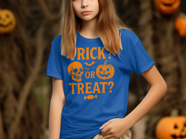 Trick Or Treat Skull Pumpkin Halloween T-Shirt