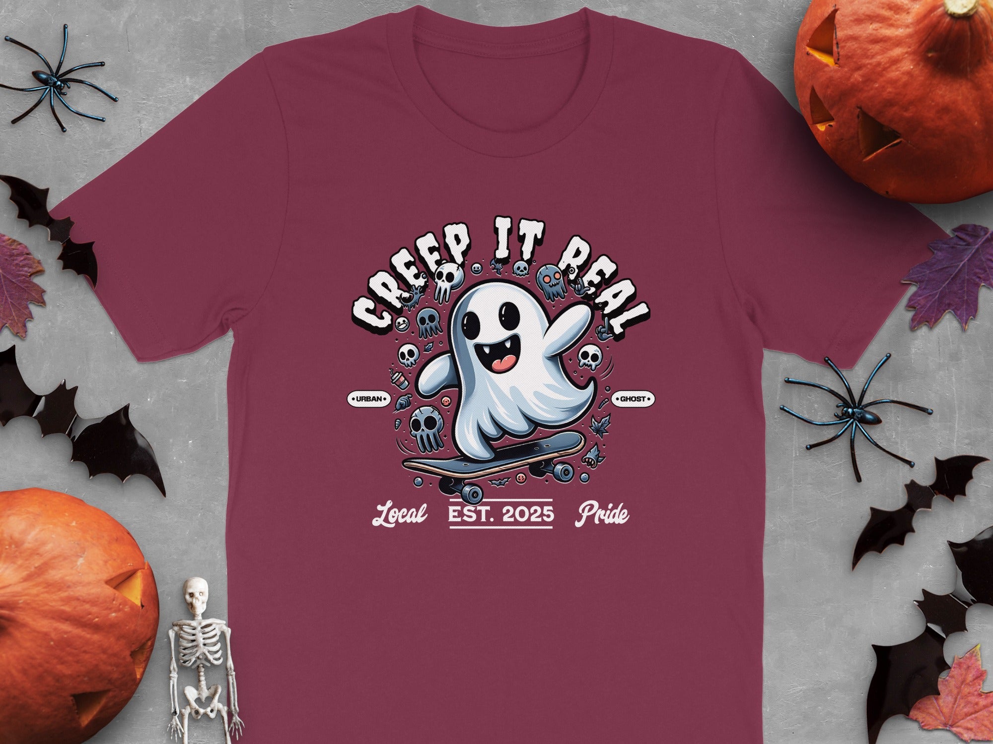 Creep It Real Ghost Skateboarding Design Shirt product