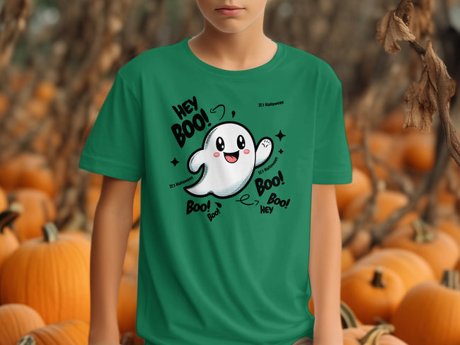 Hey Boo Halloween Ghost Tee Kids Halloween Shirt product type