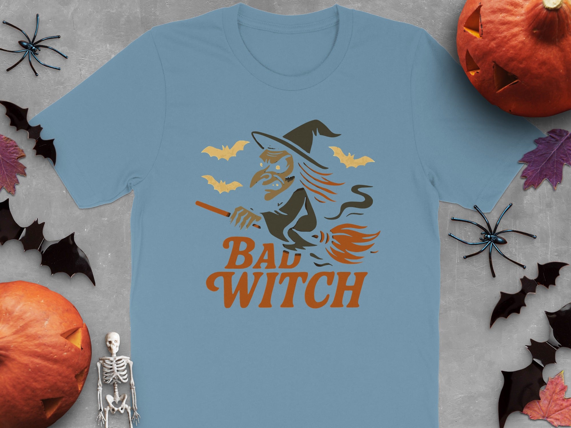 Halloween Witch Flying T-shirt Bat Print Halloween product