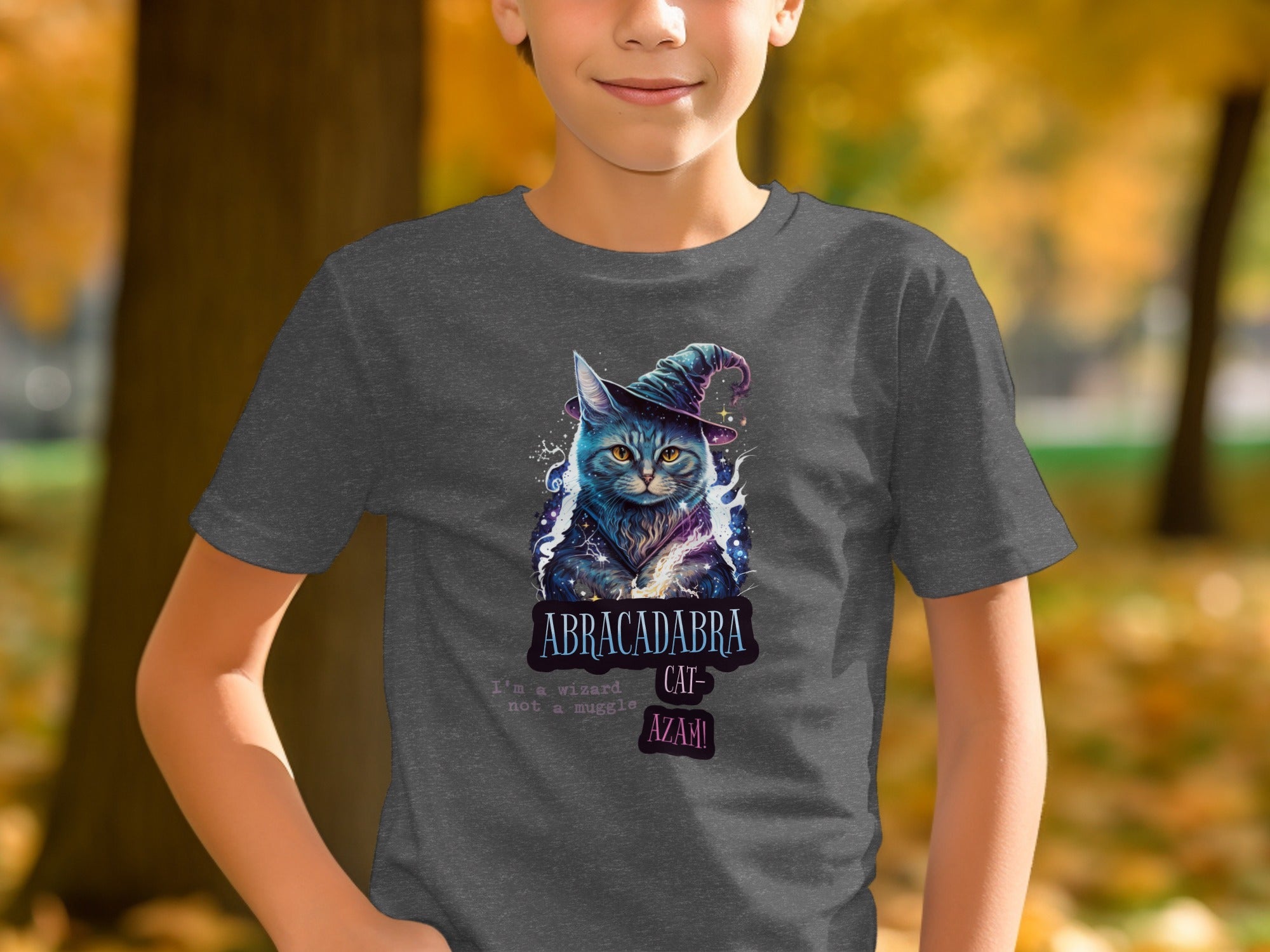Abracadabra Cat Wizard Graphic Tee Shirt product type