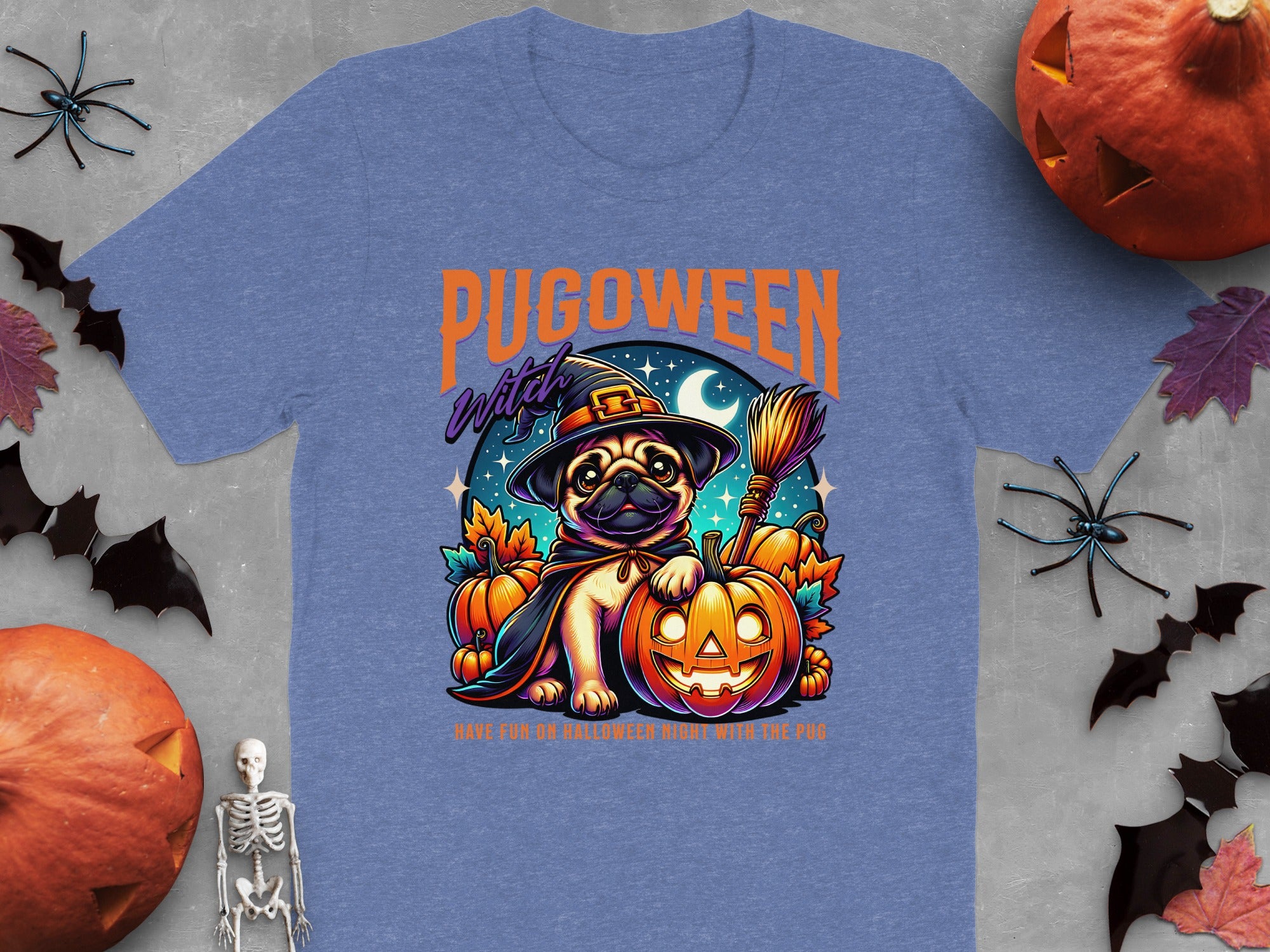 Pugoween Witch Have Fun Halloween Gray Shirt product