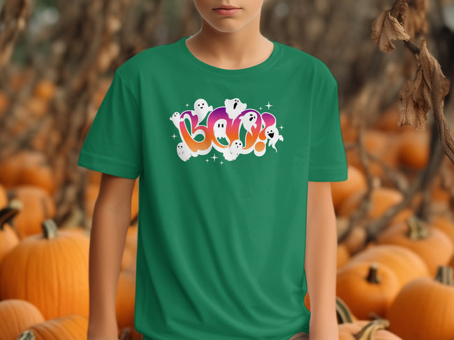 Green Halloween Ghost Boo T-shirt kid product type