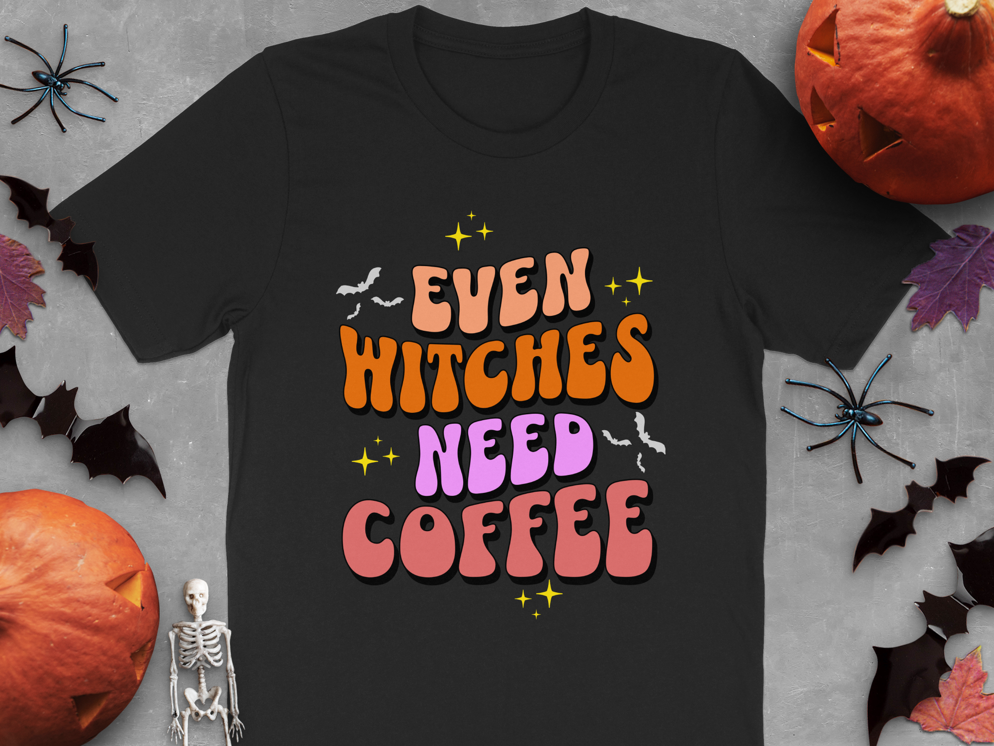 Even Witches Need Coffee Halloween Shirt product type