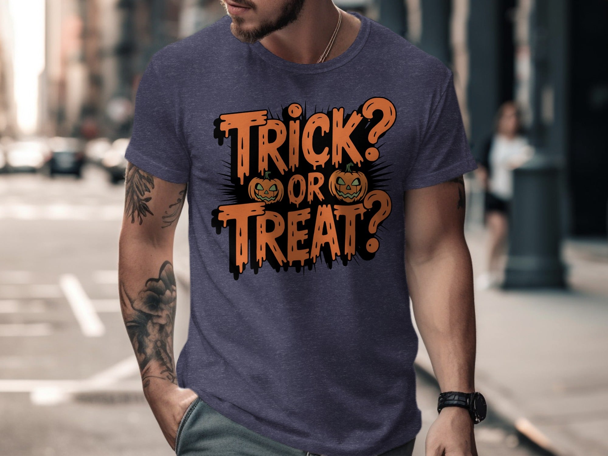 Trick or Treat Pumpkin Halloween Design T Shirt