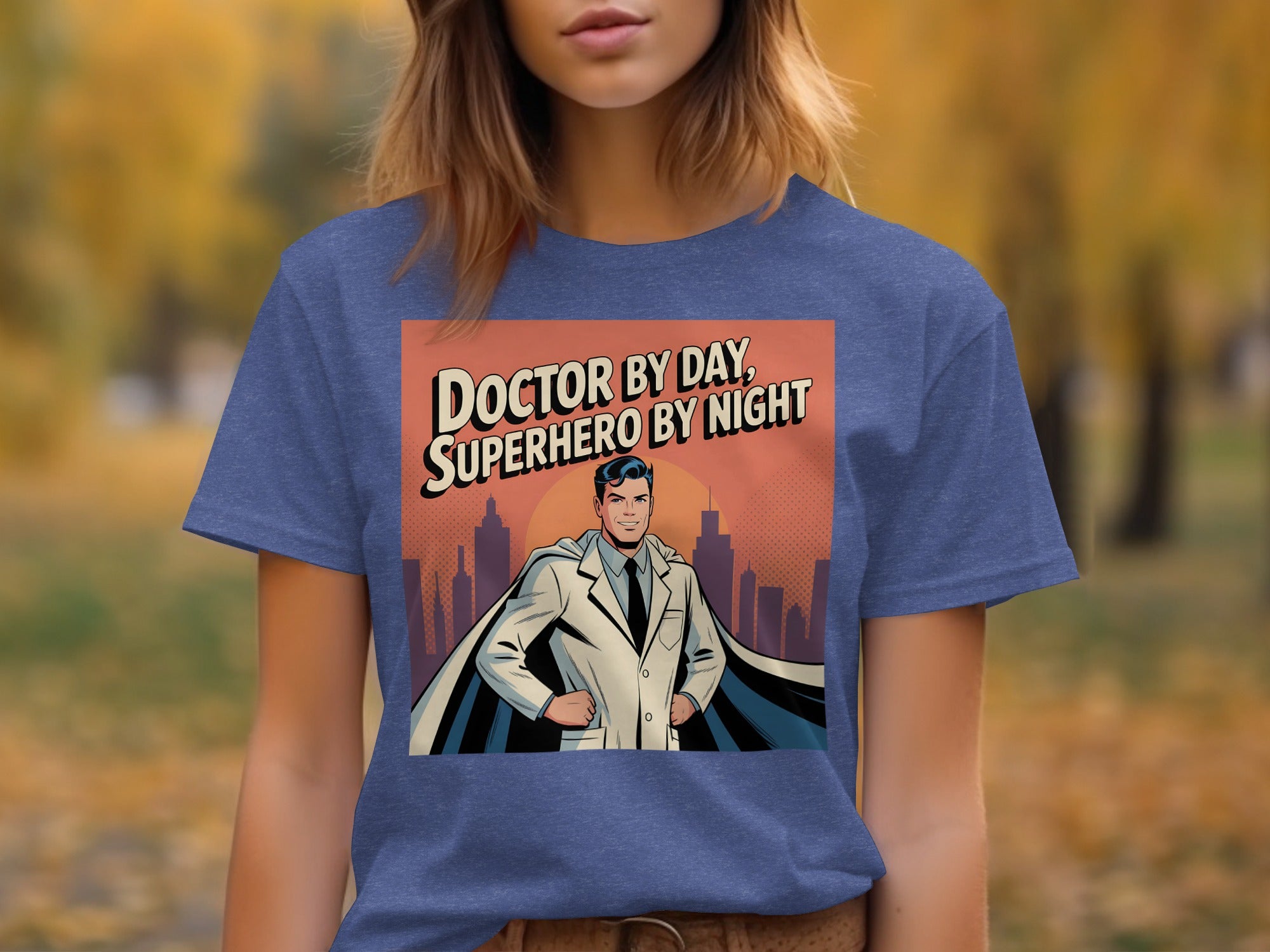Doctor By Day Superhero By Night graphic t-shirt product type