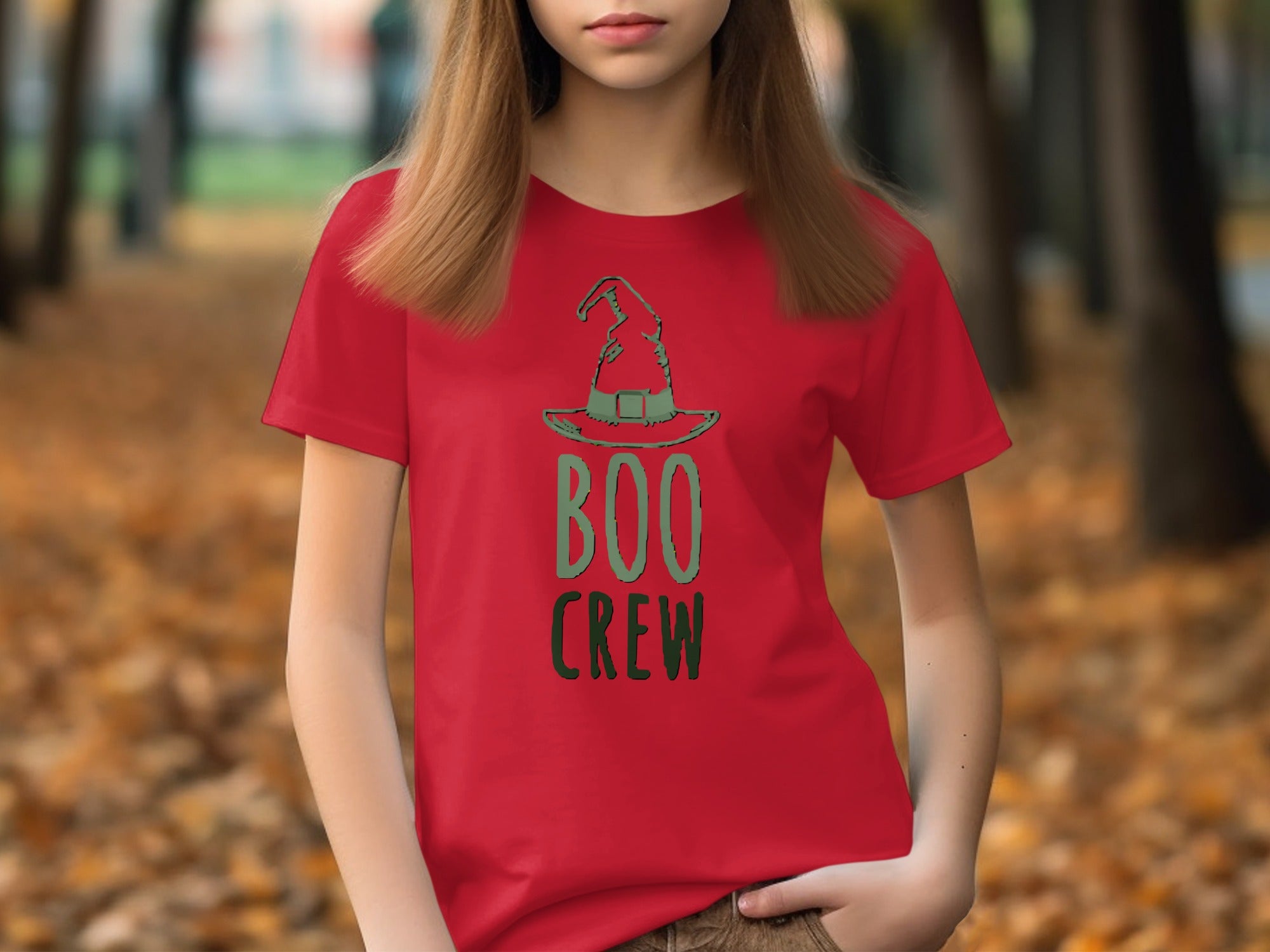 Boo Crew Witch Hat Graphic Teal Print T-Shirt product