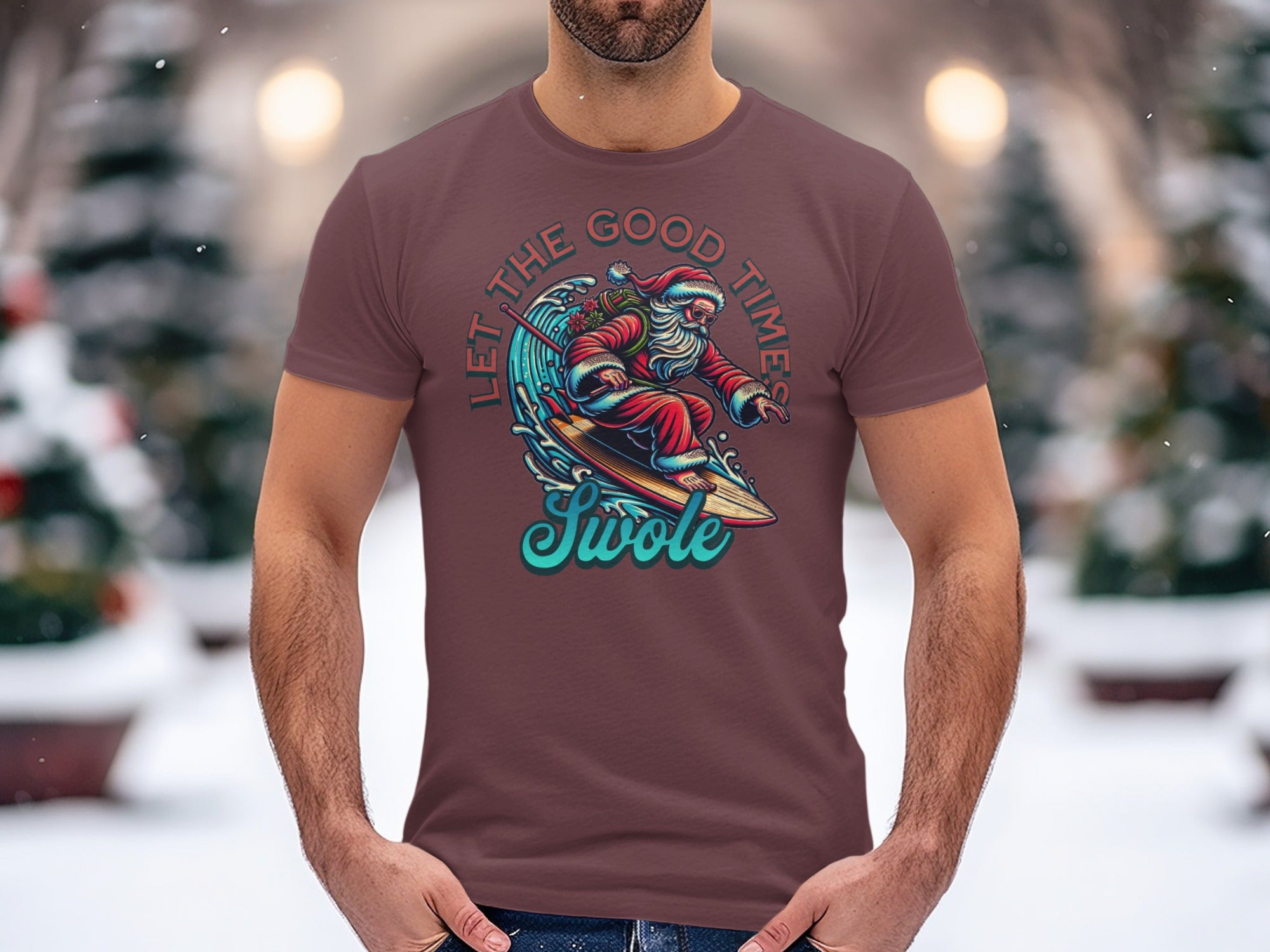 Let the Good Times Swole Santa Claus Graphic T-shirt product