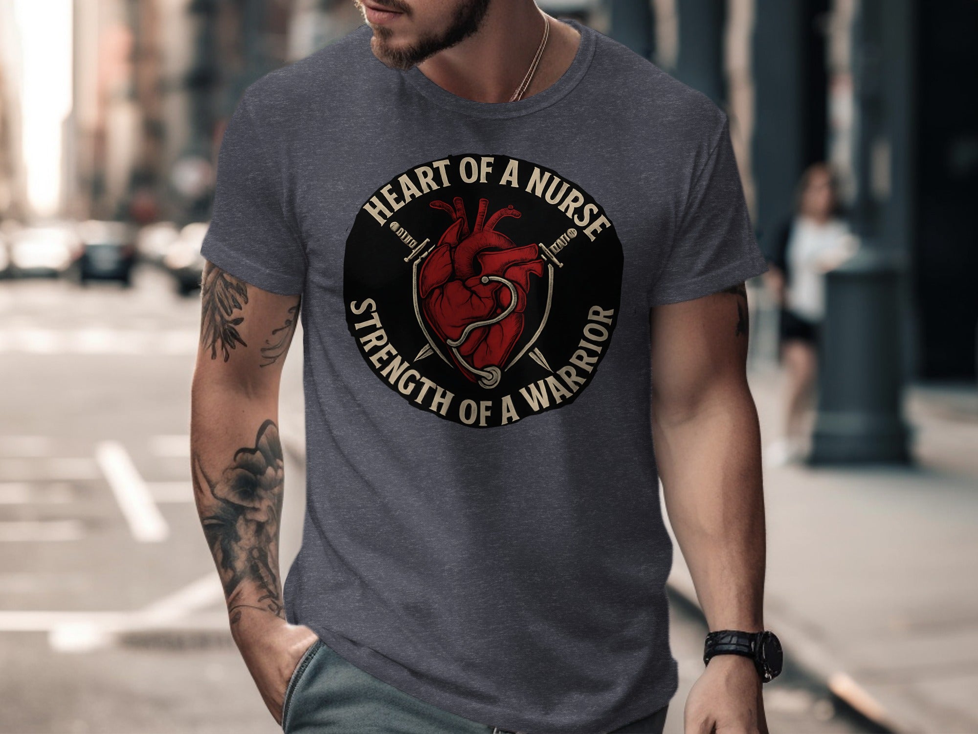 Heart of Nurse Strength of Warrior T-shirt product type