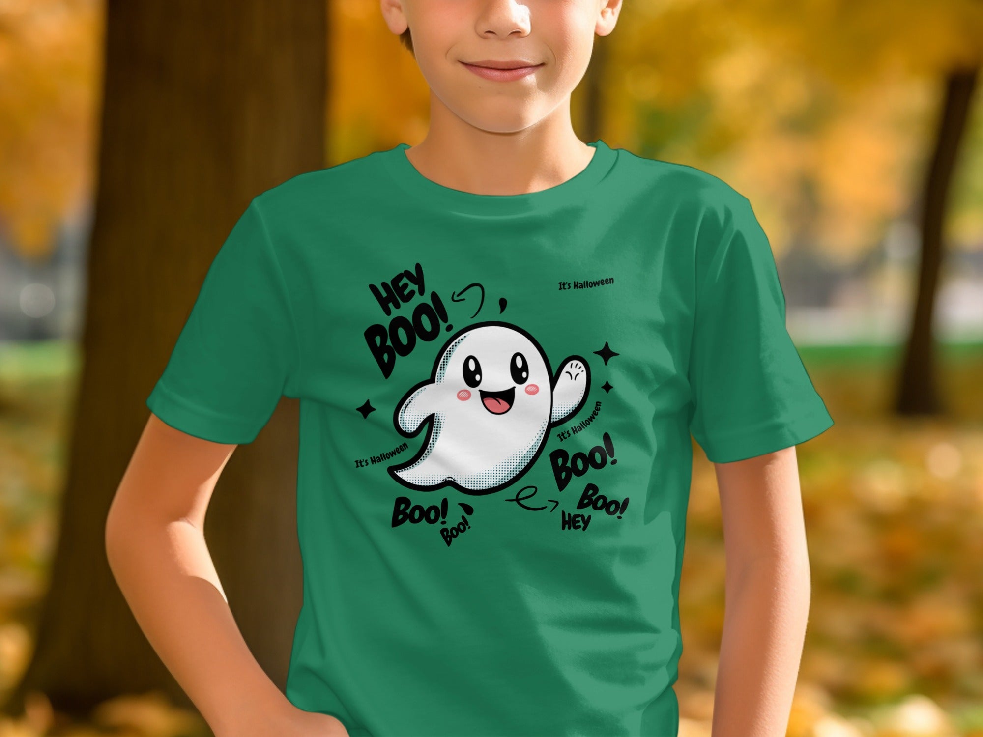 Hey Boo! Halloween Ghost Graphic T-Shirt product type