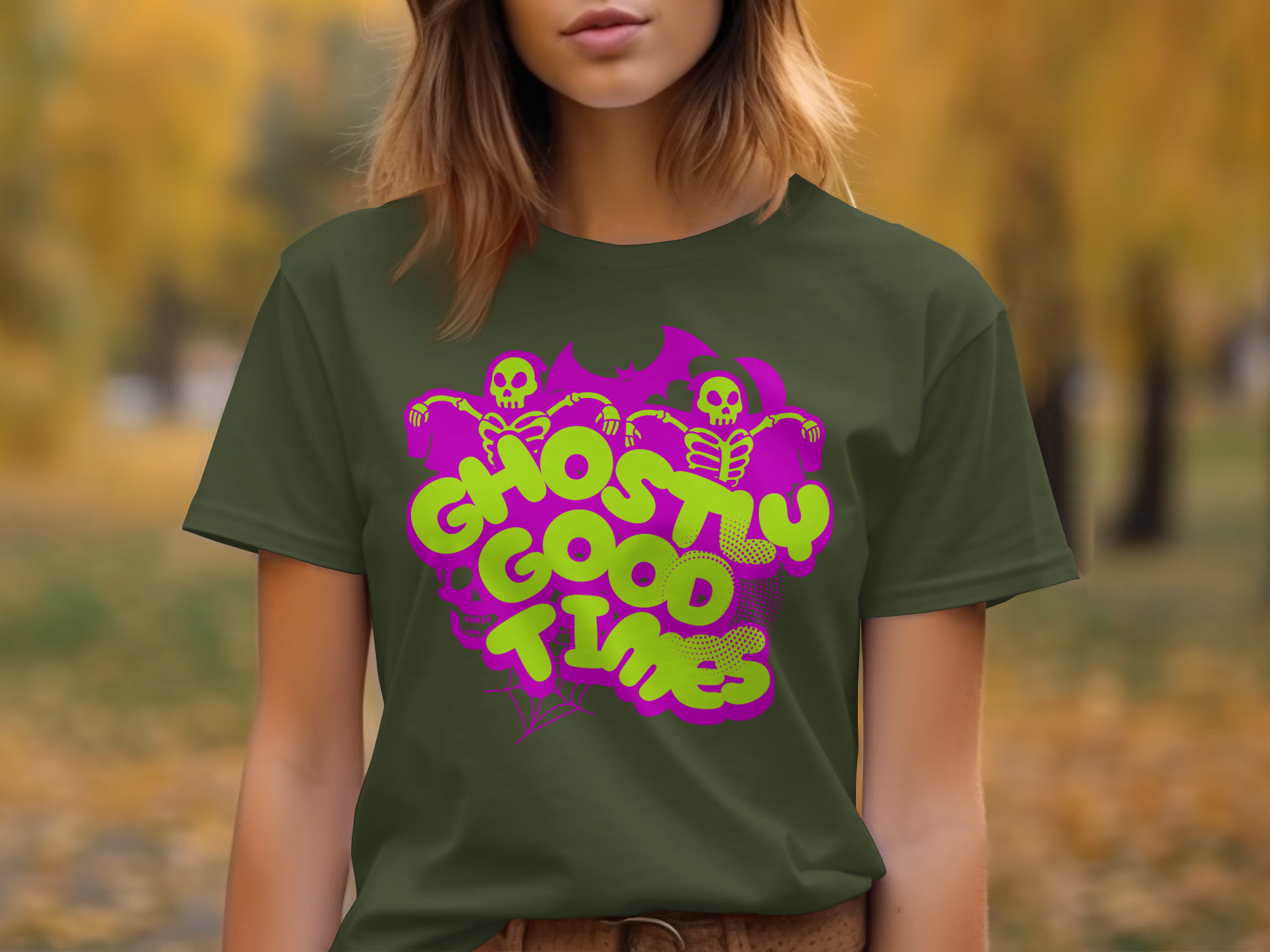 Ghostly Good Times Halloween Graphic Tee product type
