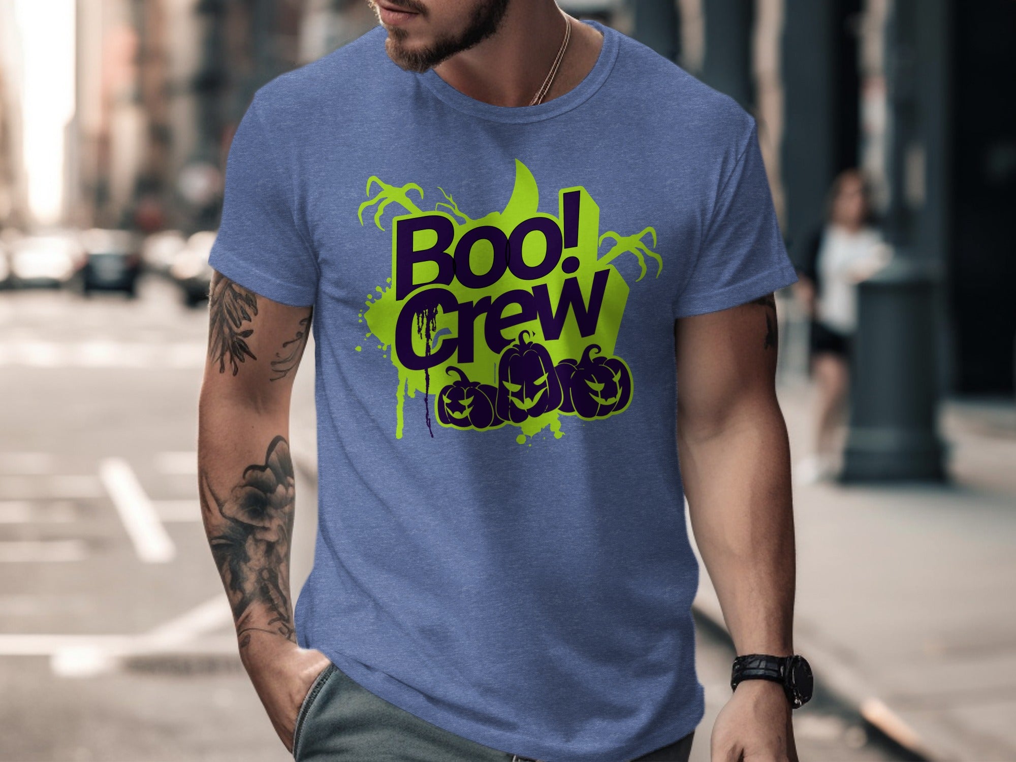 Boo Crew Graphic Halloween Short Sleeve Shirt product