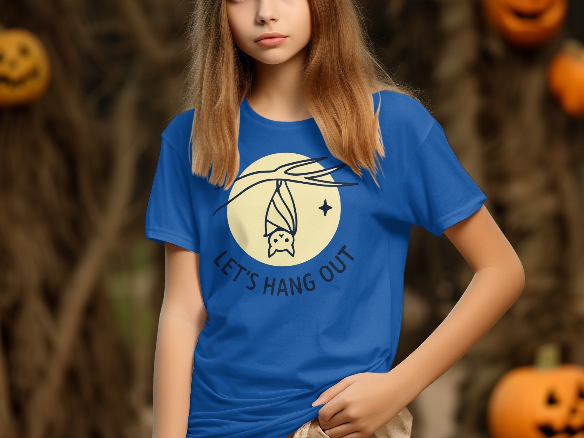 Playful Halloween Bat Let's Hang Out T-Shirt product type