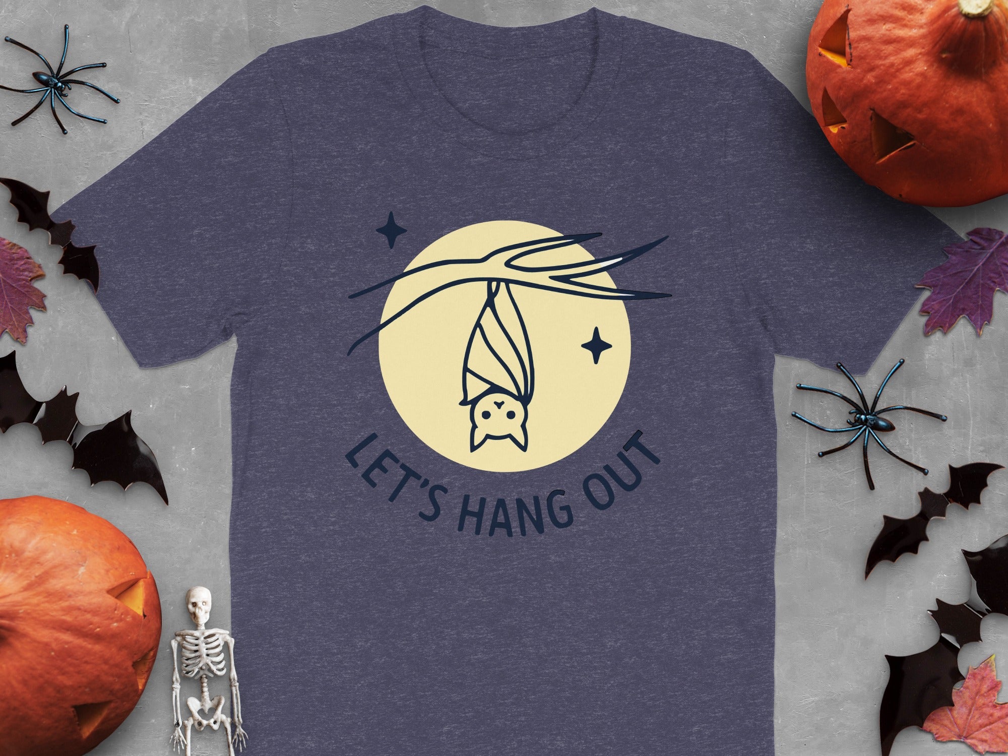 Let's Hang Out Bat Halloween Graphic T-shirt product type