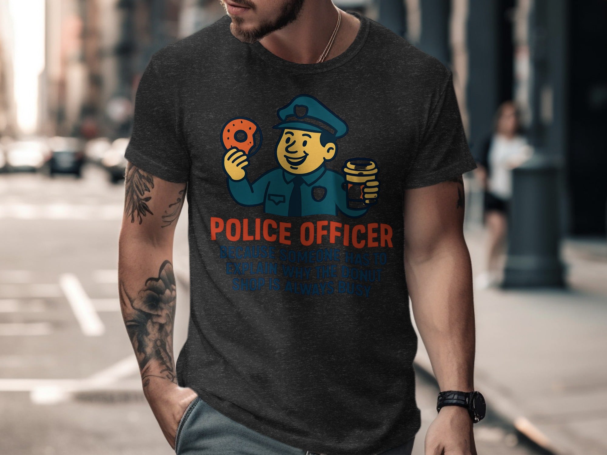 Police Officer Donut Shop Funny Graphic Tee Shirt product