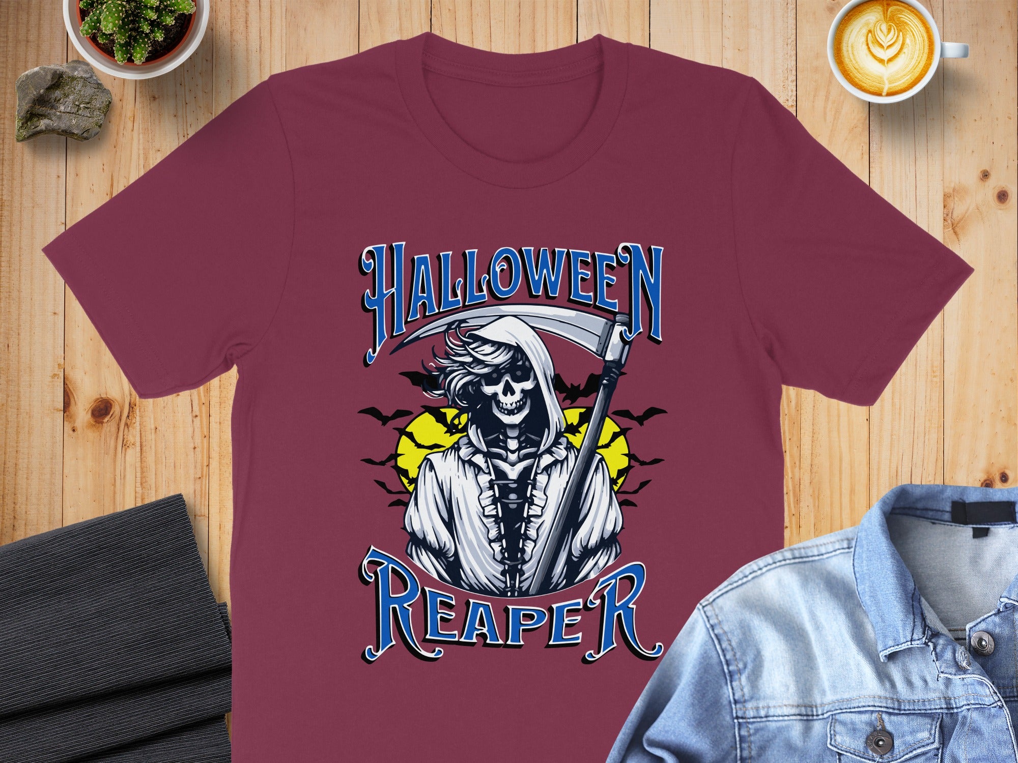 Halloween Reaper Dark Maroon T-Shirt product type